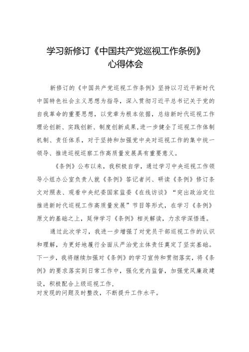 2024年学习新修改《中国共产党巡视工作条例》心得体会(十三篇).docx