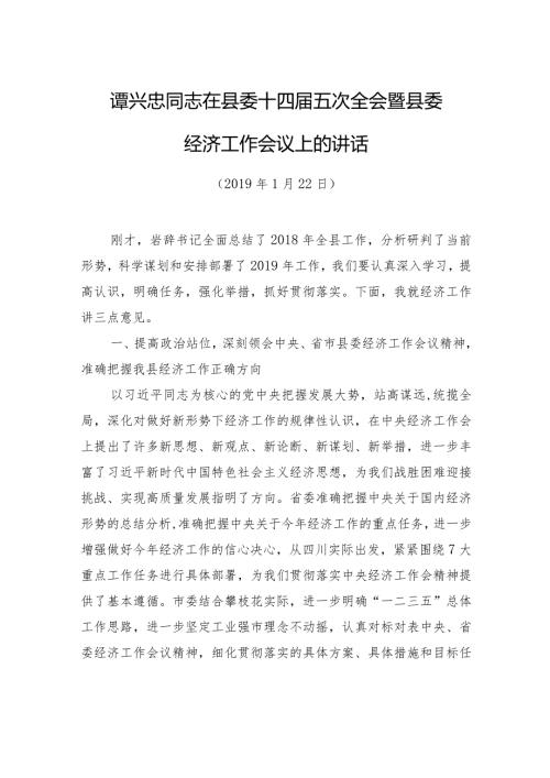 谭兴忠：在县委十四五次全会暨县委经济工作会议上的讲话.docx