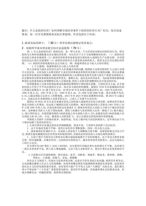 2024电大政府经济考核册答案.docx