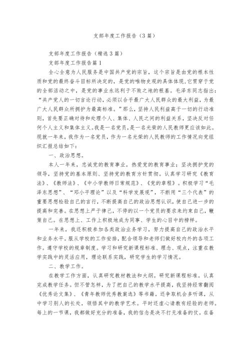 支部工作报告（3篇）.docx