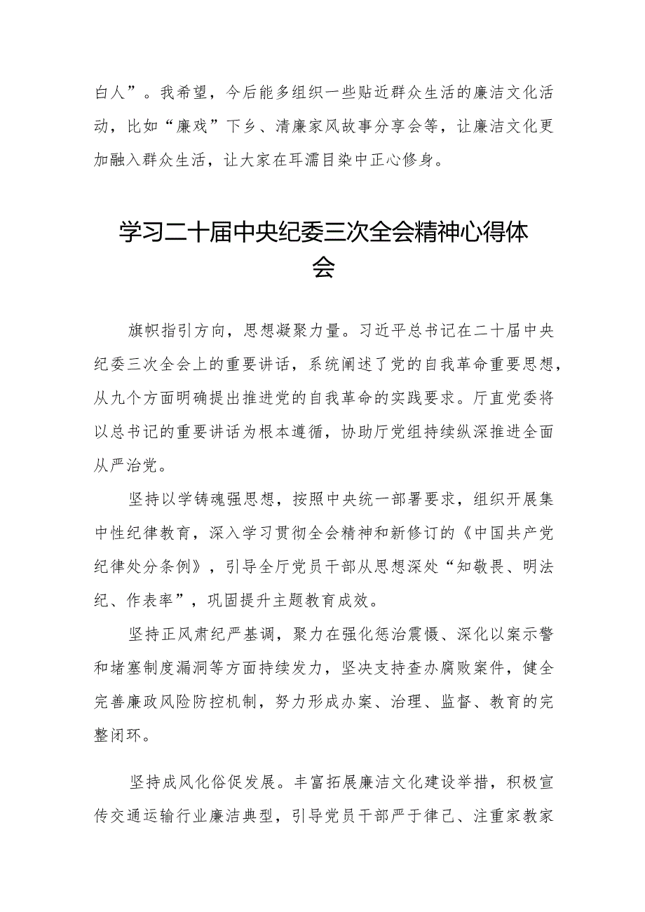学习贯彻二十中央纪委三次全会精神的心得体会简短发言稿(25篇).docx_第2页