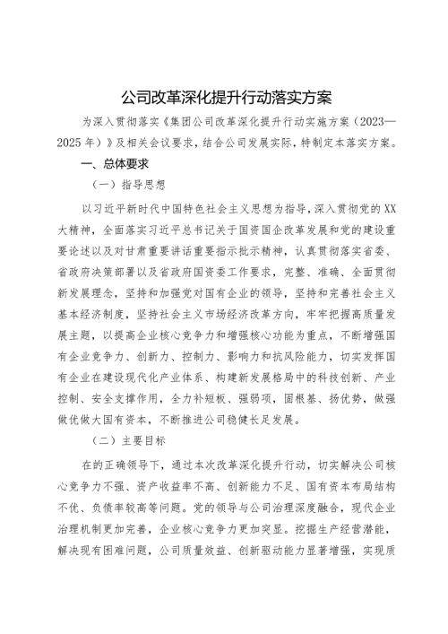 公司改革深化提升行动落实方案.docx