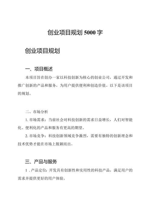 创业项目规划5000字.docx