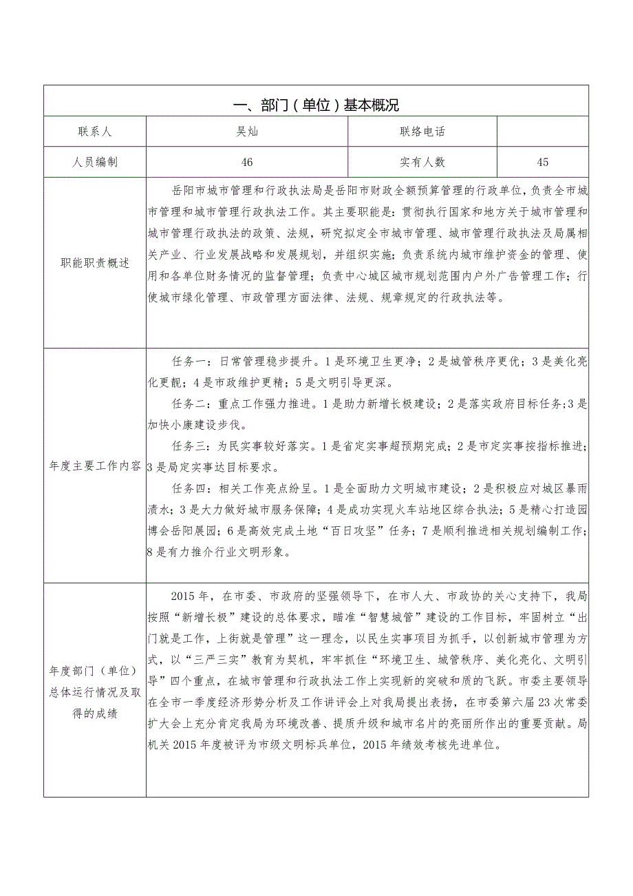 岳阳市城市管理和行政执法局部门整体支出绩效评价自评报告.docx_第2页