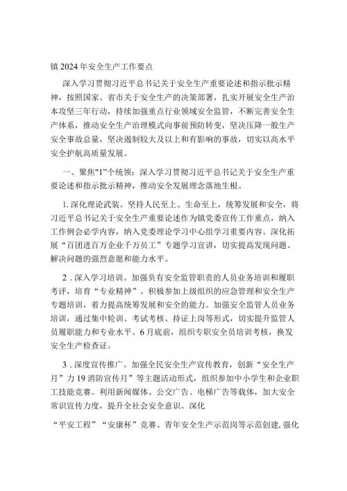 镇2024年安全生产工作要点.docx