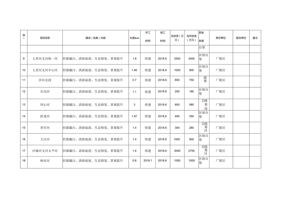 《市区城市黑臭水体整治项目计划表》.docx_第2页