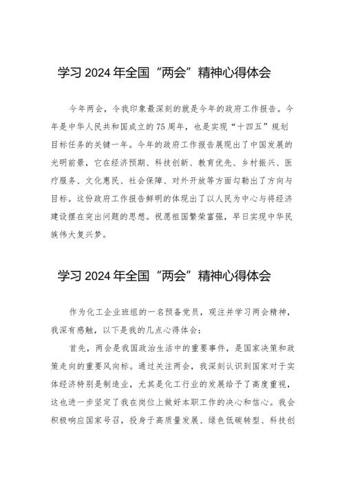 (36篇)学习2024年全国“两会”精神心得体会最新范文.docx