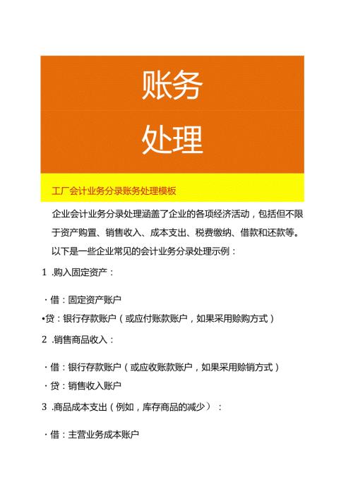 工厂会计业务分录账务处理模板.docx
