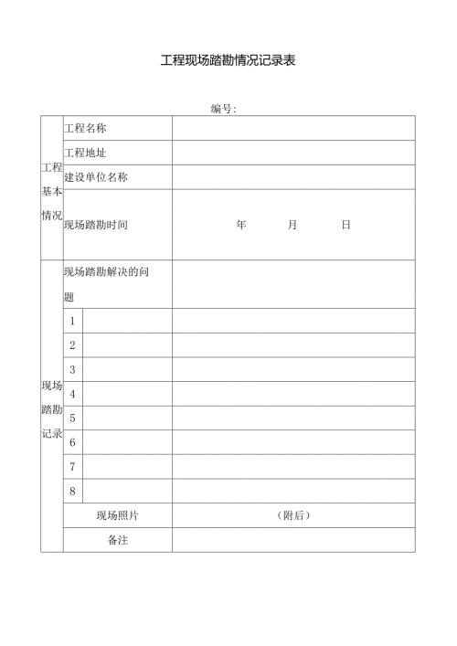工程现场踏勘情况记录表.docx