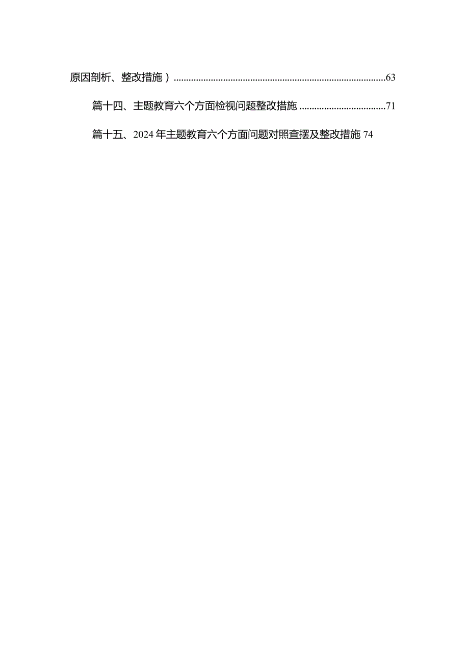 专题教育六个方面问题对照查摆及整改措施精选（参考范文15篇）.docx_第2页