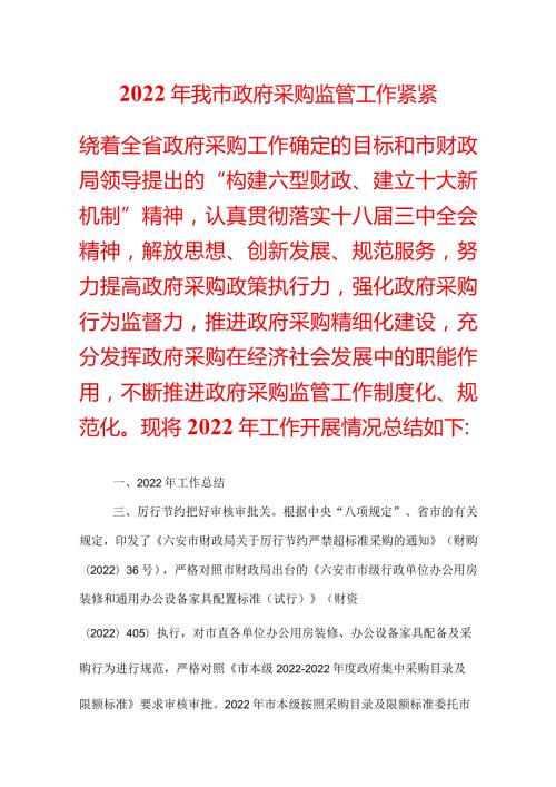 政府采购工作总结范文.docx