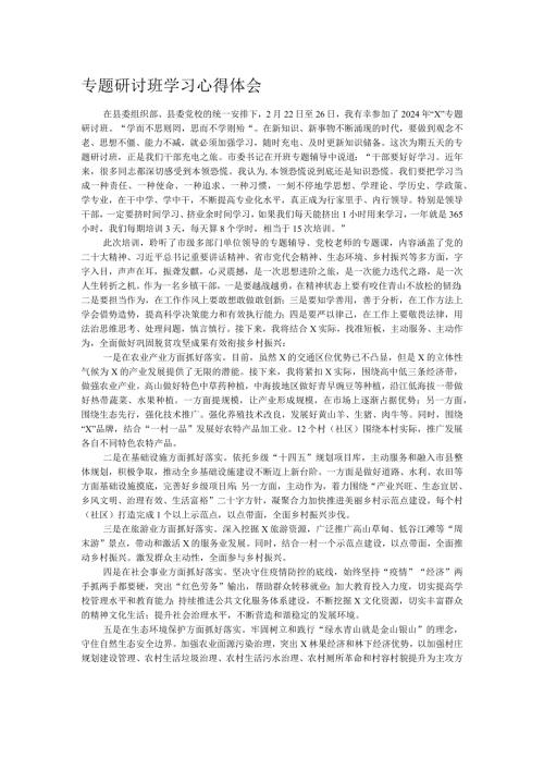 专题研讨班学习心得体会.docx