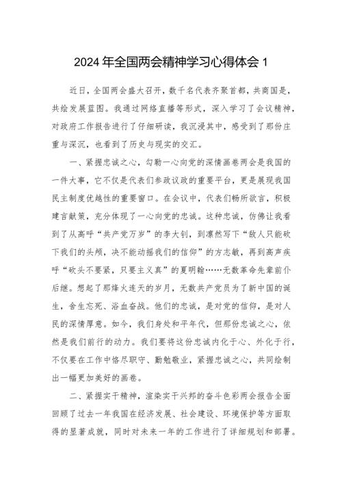 2024年3月学习全国两会精神心得体会研讨发言5篇.docx