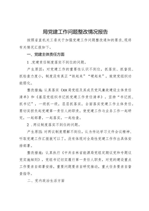 局党建工作问题整改情况报告.docx