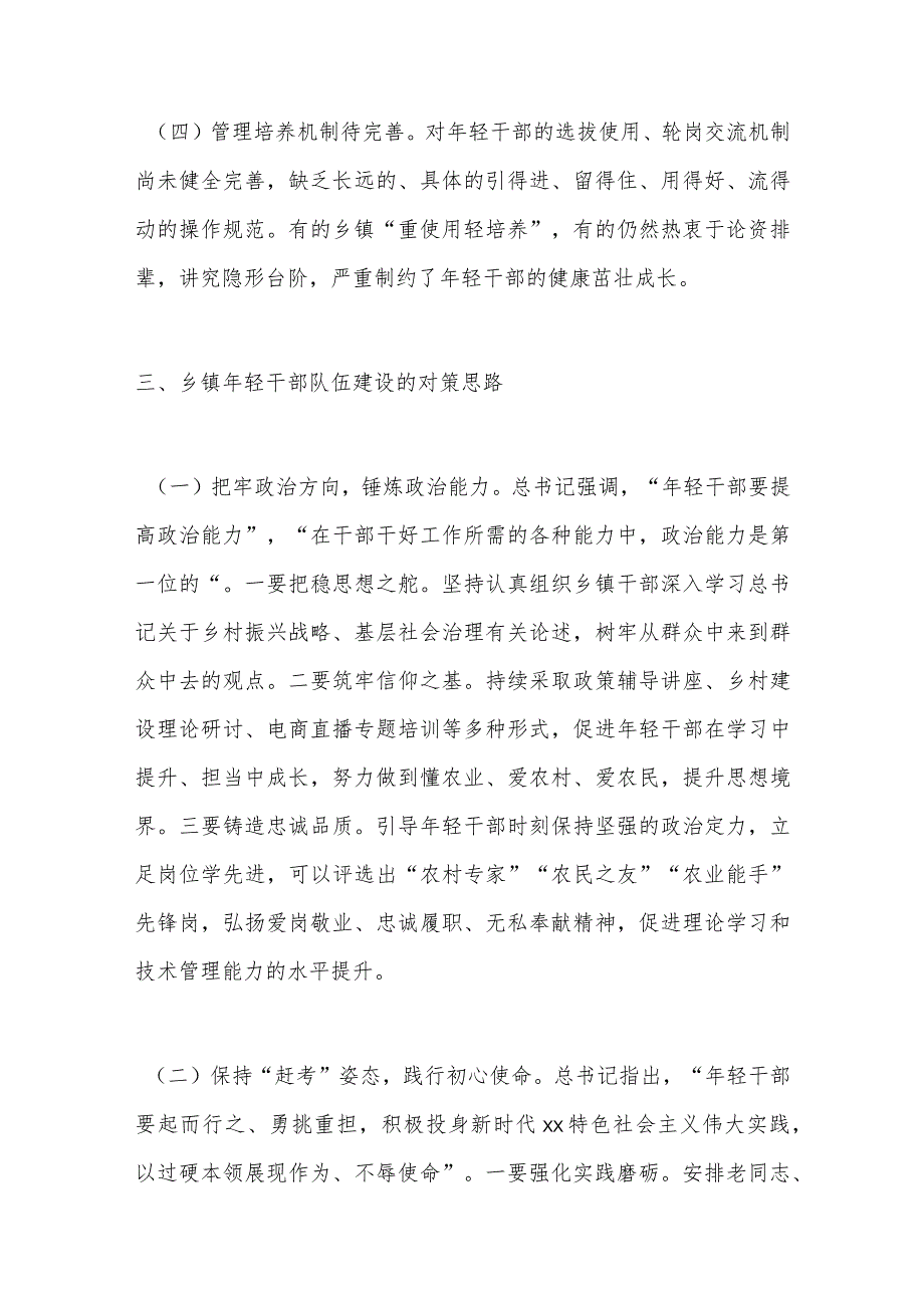 关于新时代关于加强乡镇年轻干部队伍建设的问题研究报告.docx_第3页