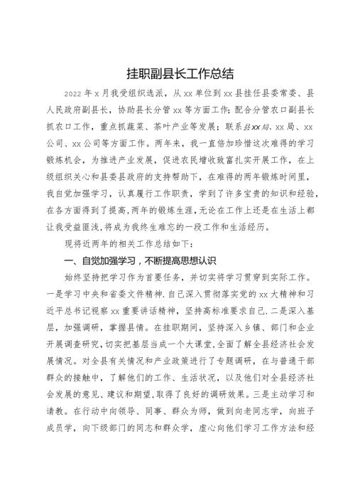 挂职副县长工作总结(1).docx