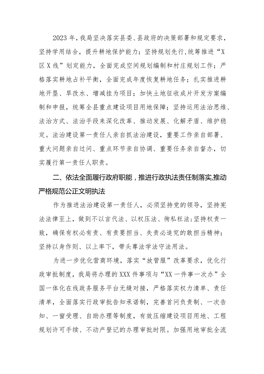 自然局2023年法治建设第一责任人述职报告.docx_第2页