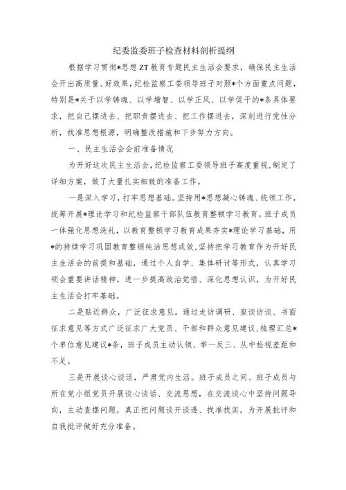 纪委监委班子检查材料剖析提纲.docx