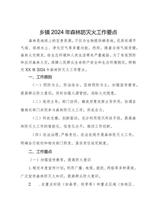 乡镇2024年森林防灭火工作要点(1).docx