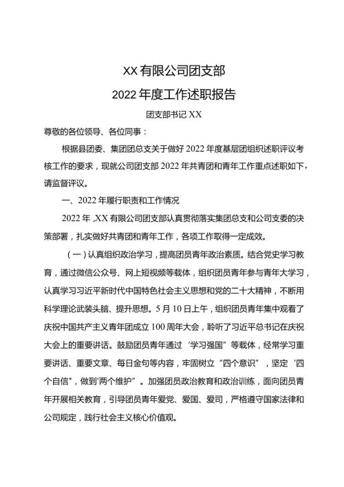 团支部2022工作述职报告（2篇）.docx
