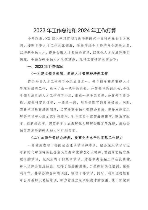 2023 金融人才工作报告.docx