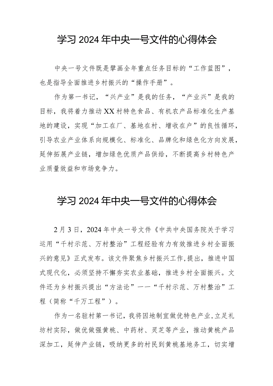 驻村干部关于2024年中央一号文件的学习心得体会22篇.docx_第2页