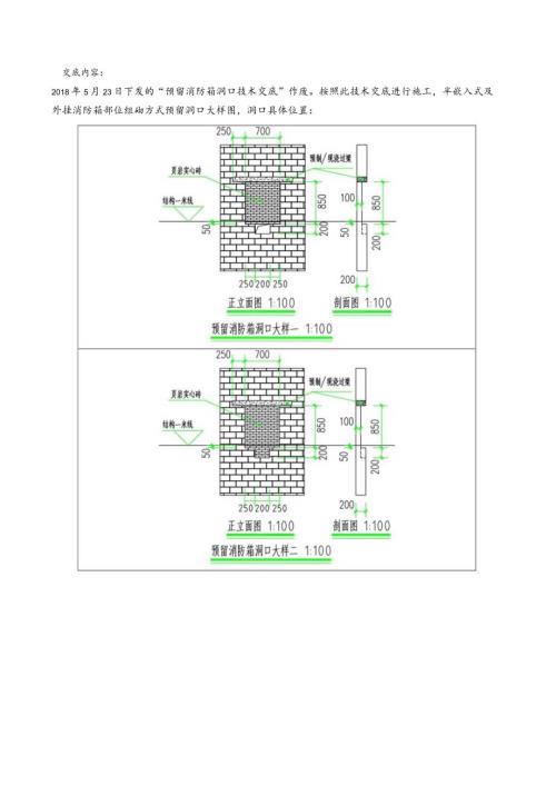 消防箱预留洞口施工技术交底.docx