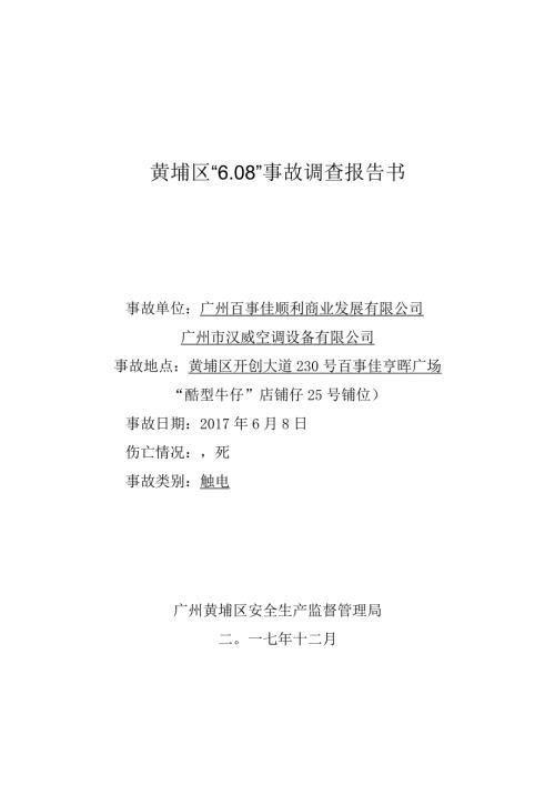 黄埔区“08”事故调查报告书.docx
