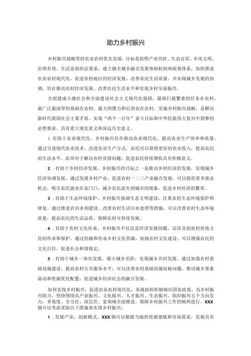 助力乡村振兴总结.docx
