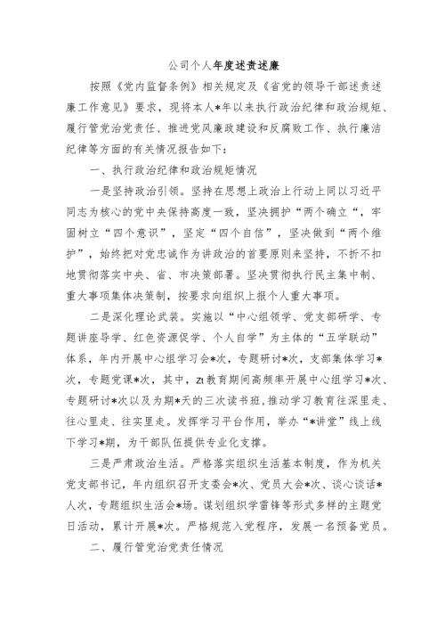 公司个人述责述廉.docx