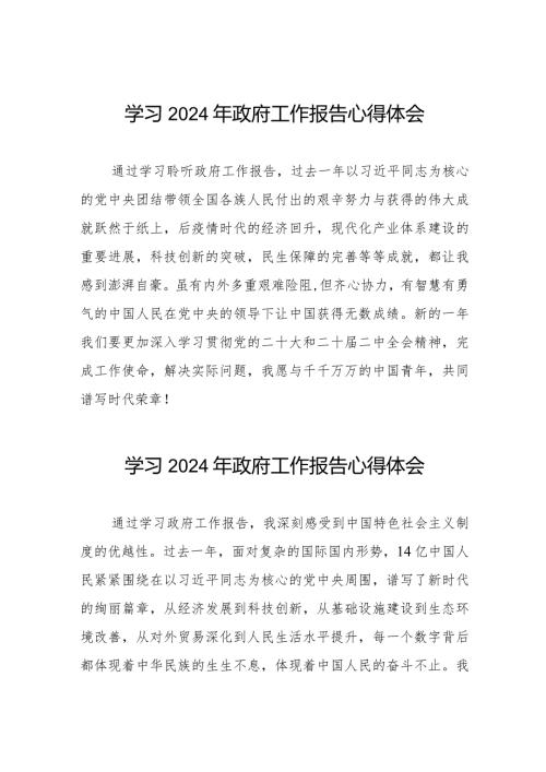 2024两会李强总理作《政府工作报告》的心得体会十五篇.docx