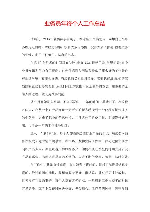 业务员年终个人工作总结.docx