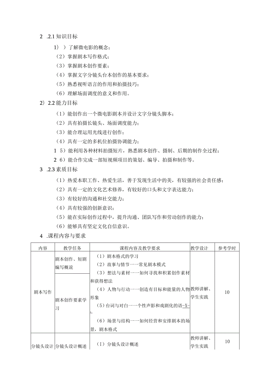 《微电影创作》课程标准.docx_第2页