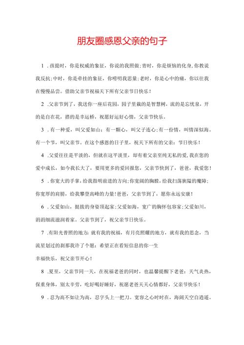 朋友圈感恩父亲的句子.docx