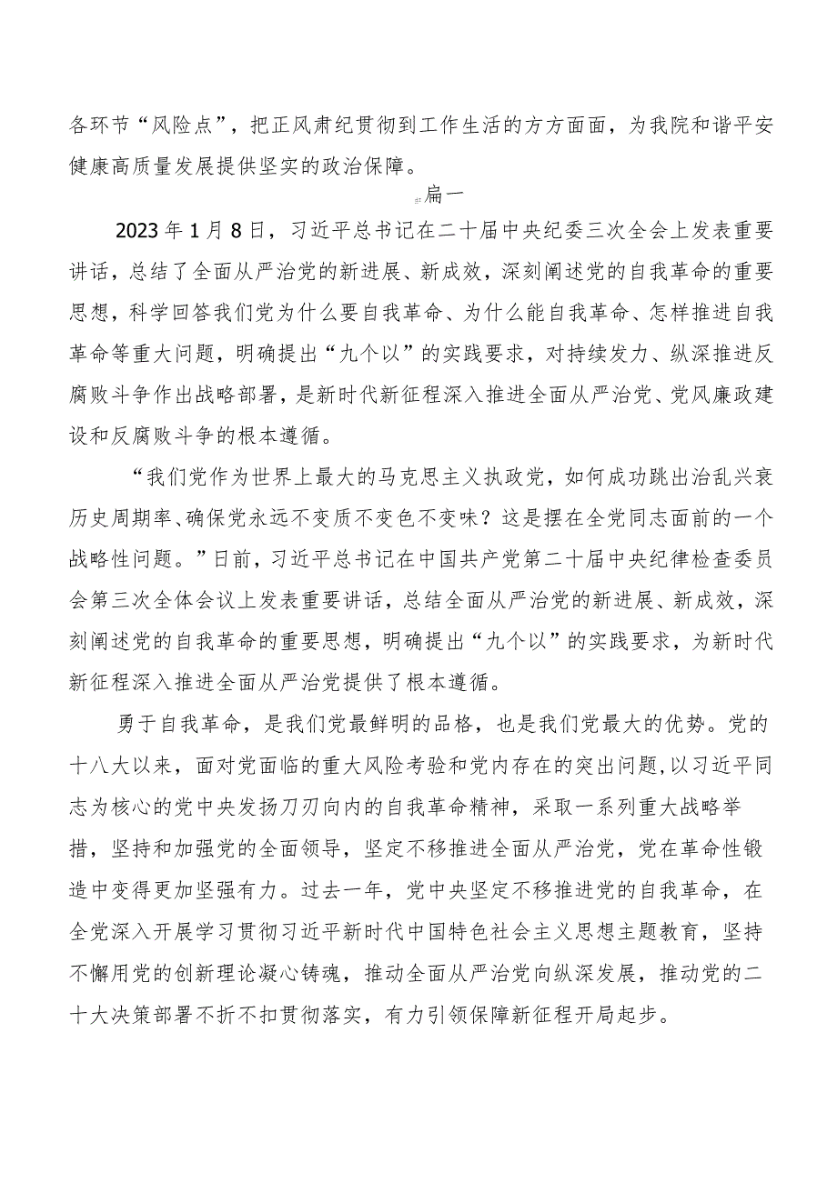 （10篇）二十中央纪委三次全会精神研讨发言材料.docx_第2页