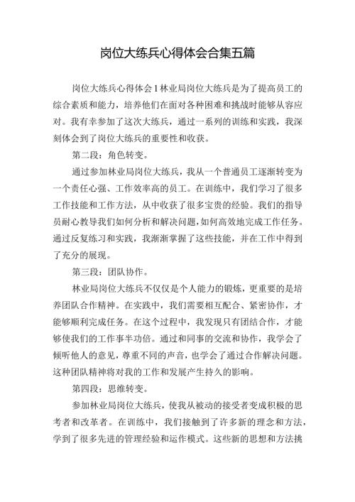 岗位大练兵心得体会合集五篇.docx