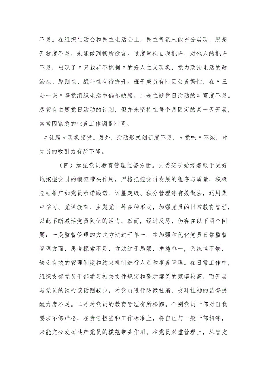 支部班子20232024班子对照检视发言提纲（六个方面）.docx_第3页