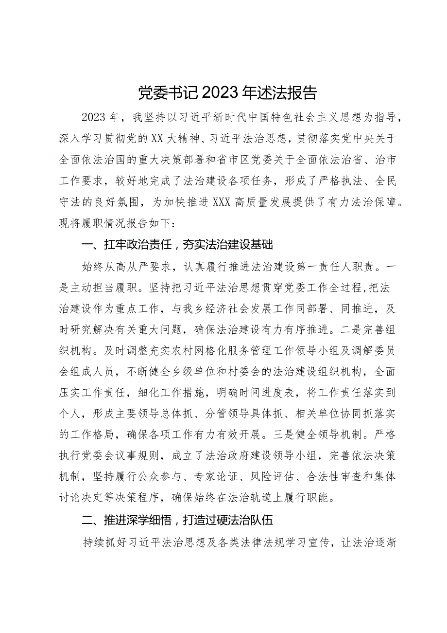 党委书记2023年述法报告(2).docx_第1页