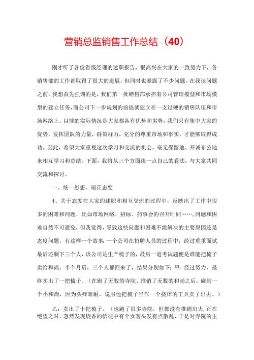营销总监销售工作总结(40).docx