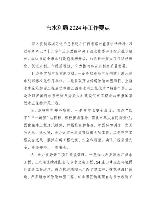 市水利局2024年工作要点.docx
