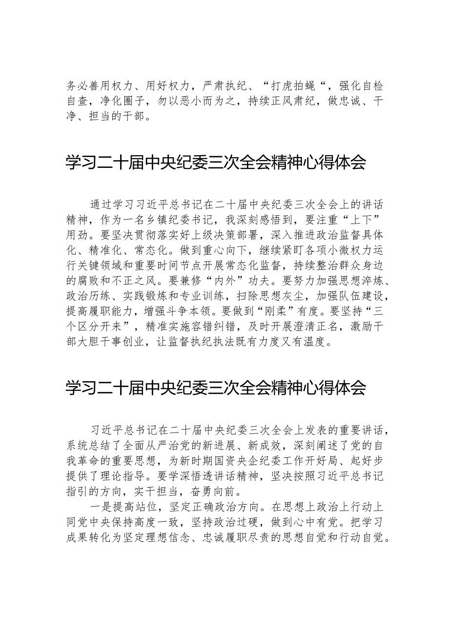 纪检人员学习贯彻二十中央纪委三次全会精神的心得体会(25篇).docx_第2页