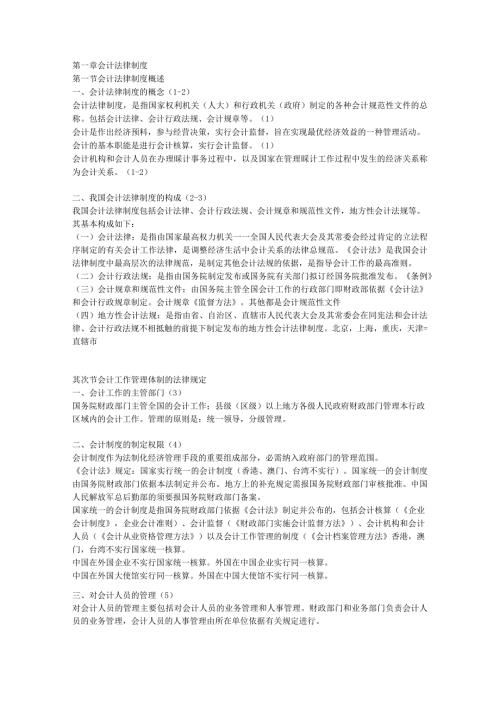 2024年3月会计会计职业道德与财经法规要点总结.docx