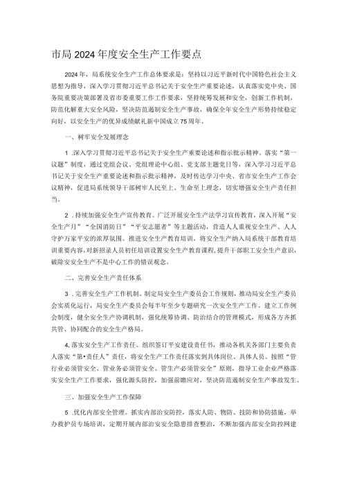 市局2024安全生产工作要点.docx