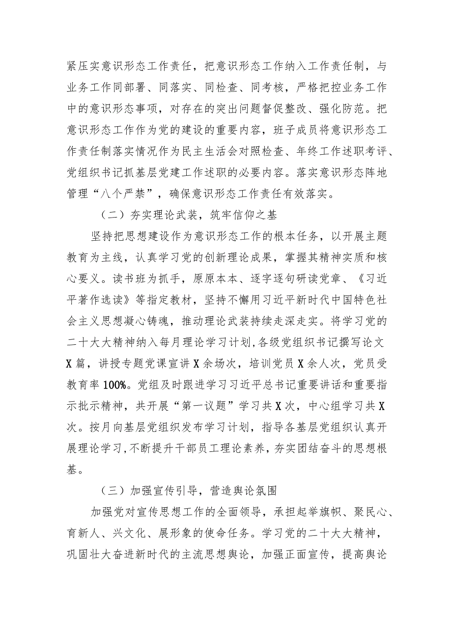 党组2023年意识形态工作总结及2024工作计划8篇（详细版）.docx_第2页