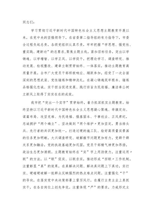市领导在主题教育总结会议上的讲话3100字(1).docx