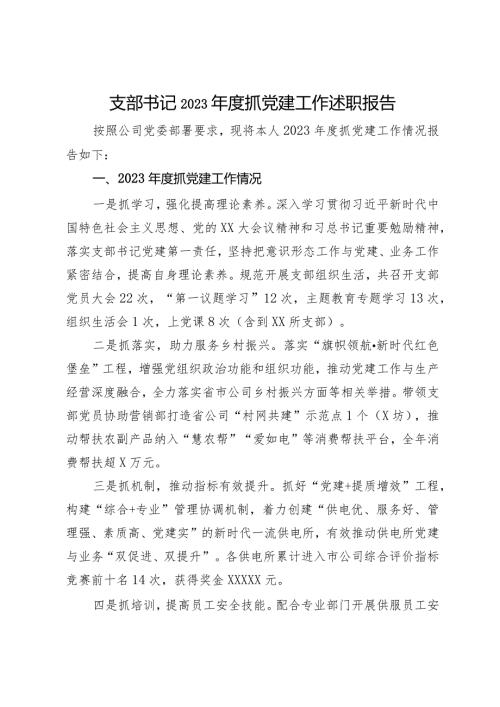 支部书记2023抓党建工作述职报告.docx