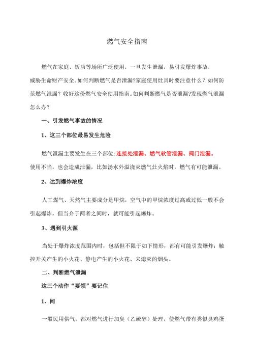 燃气安全指南（2024年）.docx