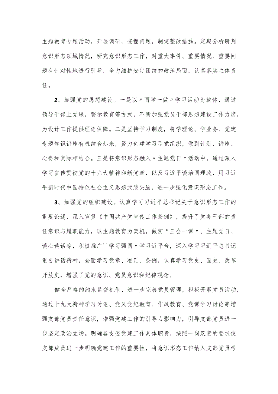 党支部落实意识形态工作开展情况报告.docx_第2页
