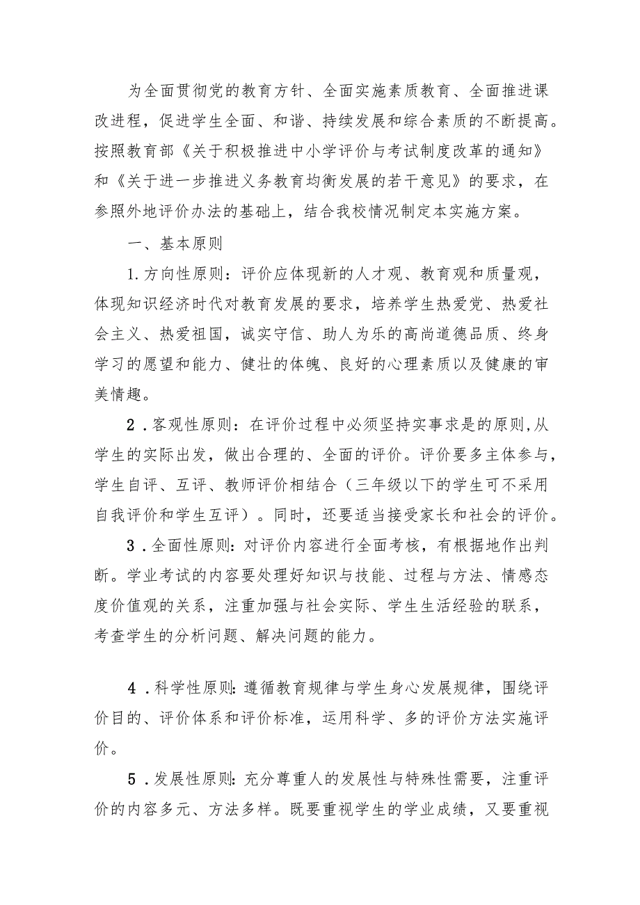 小学20232024学生综合素质评价实施方案（共12篇）.docx_第2页