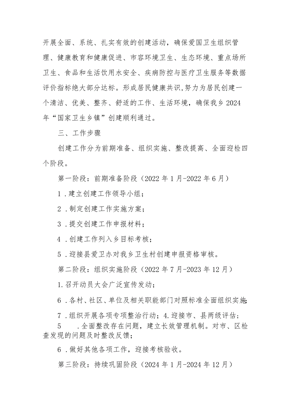 XX乡20222024年创建国家卫生乡镇工作实施方案.docx_第2页